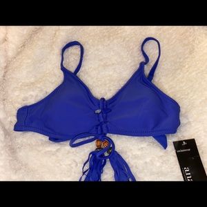 Royal Blue Bikini Top with Tassels